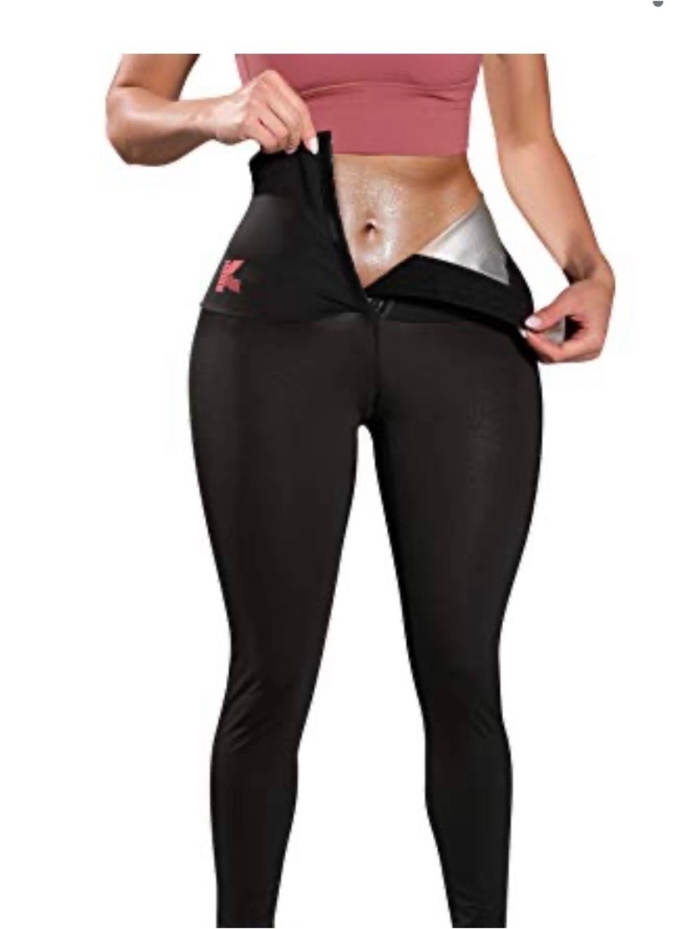 High-Waist Black Sweat Sauna Leggings for Women